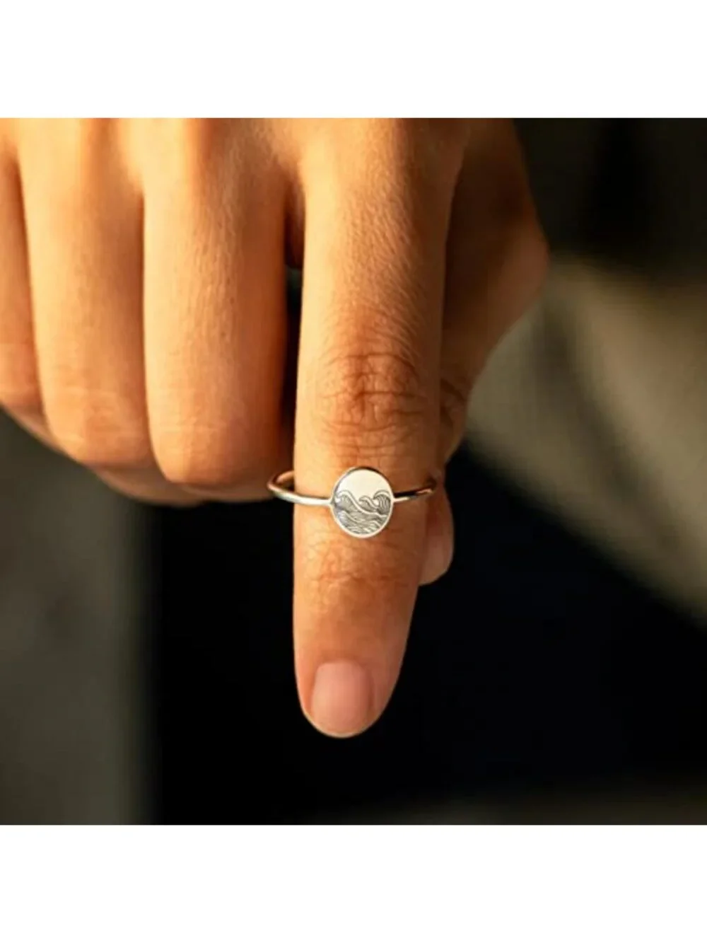 925 Sterling Silver Wave Ring Self Reminder Ring Promise Gift